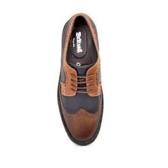 British Walkers Wingtip Men's 3 Tone Navy, Brown and Tan Leather Oxfords - Picture 8 of 8